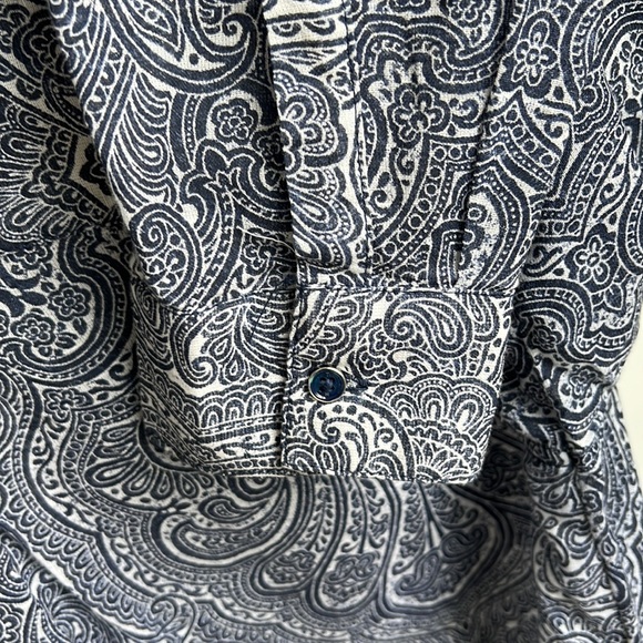 Tommy Hilfiger Blouse Navy/White Quarter Button Size M - Picture 4 of 12